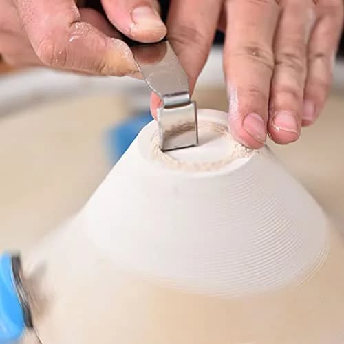 Kukiwhy 4Pcs Pottery Clay Sculpture Carving Tools Set with Rubber Sleeve Handles | Stainless Steel Trimming Knives for Hand-Made Clay Art Craft Modelling thumbnail 5