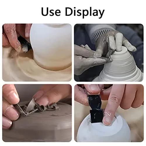 Kukiwhy 4Pcs Pottery Clay Sculpture Carving Tools Set with Rubber Sleeve Handles | Stainless Steel Trimming Knives for Hand-Made Clay Art Craft Modelling thumbnail 7
