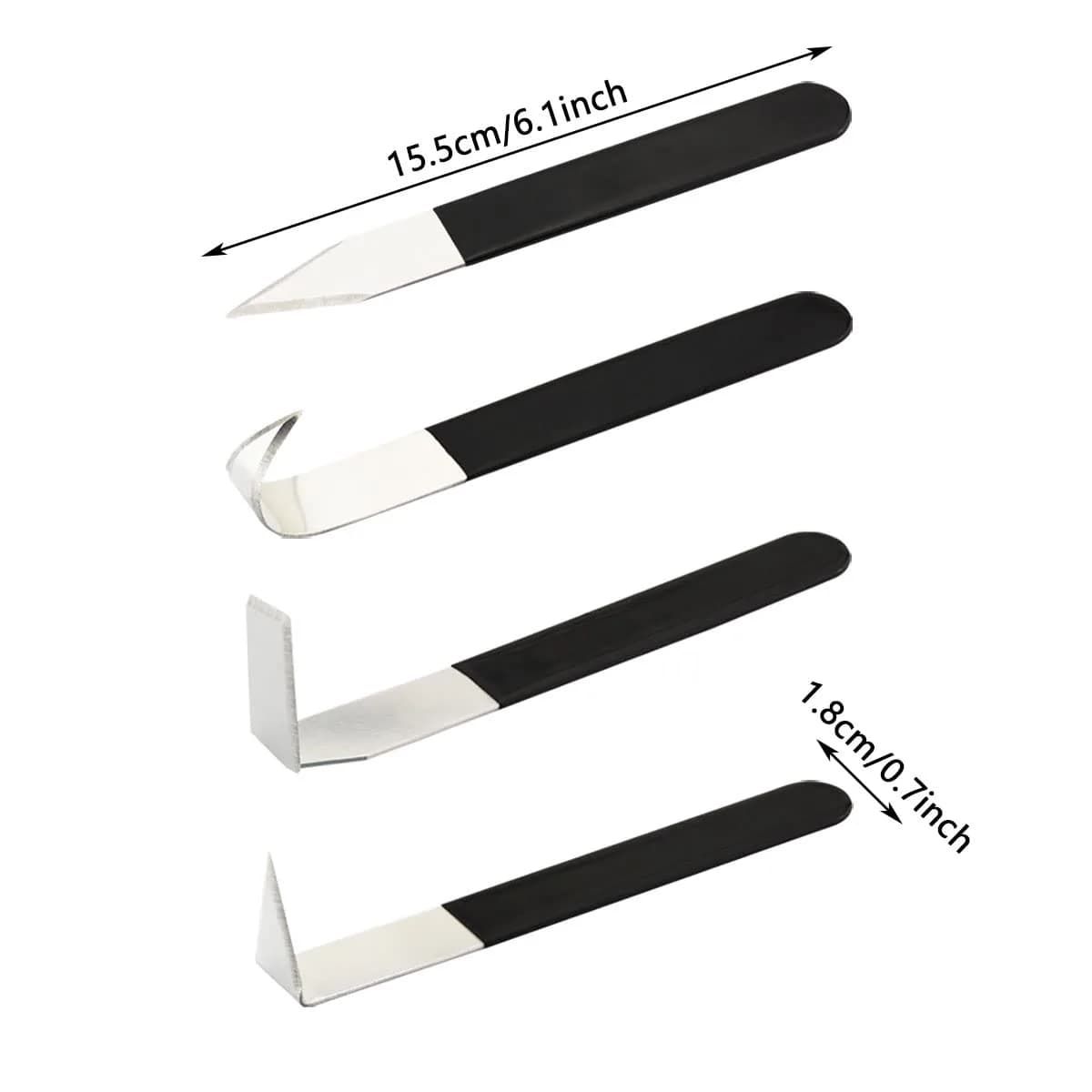 Kukiwhy 4Pcs Pottery Clay Sculpture Carving Tools Set with Rubber Sleeve Handles | Stainless Steel Trimming Knives for Hand-Made Clay Art Craft Modelling - view 2