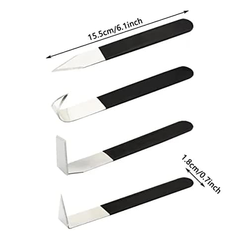 Kukiwhy 4Pcs Pottery Clay Sculpture Carving Tools Set with Rubber Sleeve Handles | Stainless Steel Trimming Knives for Hand-Made Clay Art Craft Modelling thumbnail 2