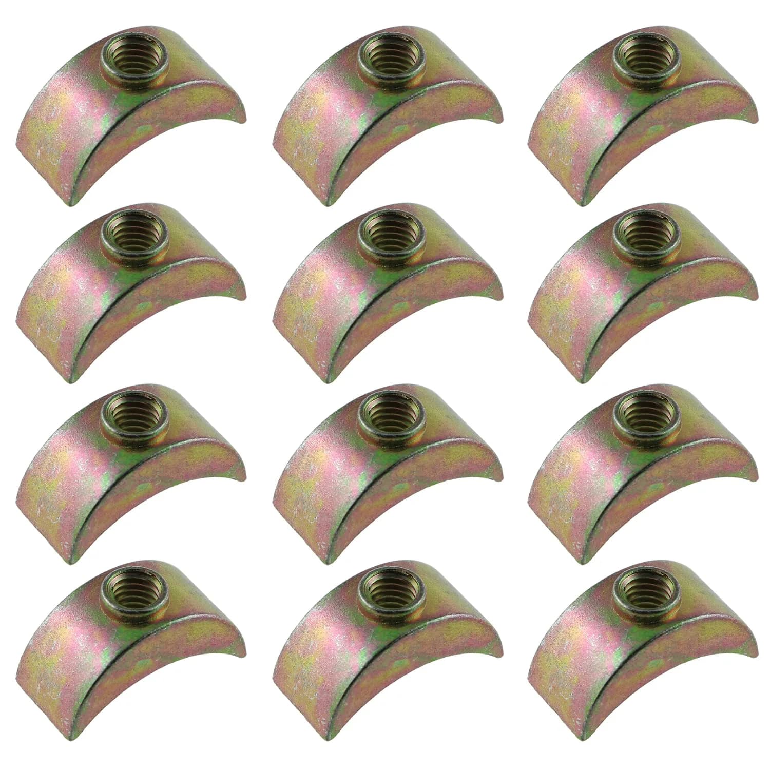 LUORNG M6 Half Moon Nut Washers 24mm (0.94in) Bronze Zinc Alloy, Pack of 12 | Furniture Hardware Connectors — bronze