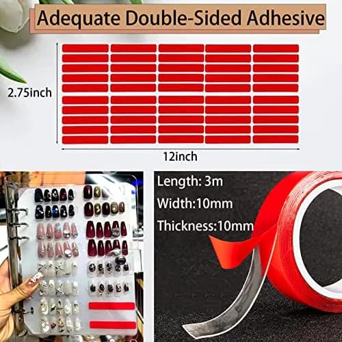 GUXACU Clear Press On Nail Organizer Book with 6 Pages & 60 Tapes | Stores 36-48 Sets thumbnail 5
