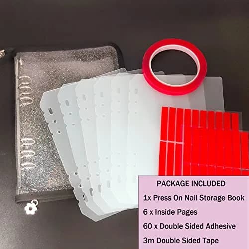 GUXACU Clear Press On Nail Organizer Book with 6 Pages & 60 Tapes | Stores 36-48 Sets thumbnail 4