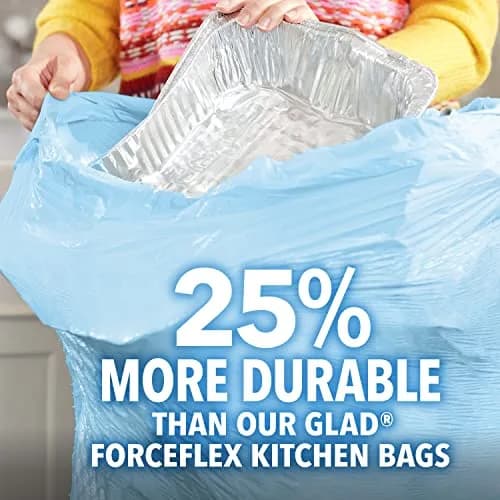 Glad Tall Kitchen Trash Bags 13 Gallon, MaxStrength Beachside Breeze Drawstring, 34 Count | Strong & Scented for Indian Homes thumbnail 2