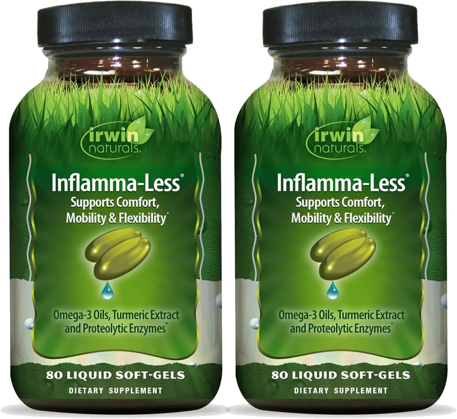 Irwin Naturals Inflamma-Less | Joint Support Liquid Softgels for Men & Women (2 Pack)