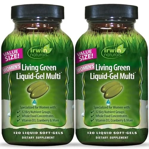 Irwin Naturals Women’s Living Green Liquid-Gel Multivitamins | 120 ct 2-Pack for Women’s Wellness thumbnail 1