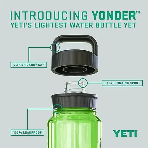 YETI Yonder 1L/34 oz Water Bottle with Leakproof Yonder Chug Cap, Canopy Green | Lightweight & Shatter Resistant thumbnail 2
