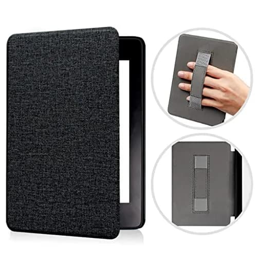 Zcooooool Fabric Cover for Kindle Paperwhite 10th Gen (2018) 6" | Smart Sleep Wake Hand Strap Black thumbnail 7