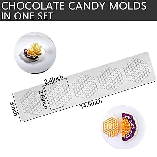 QLINLEAF Hollow Honeycomb Silicone Candy Mold | 3D Chocolate & Cake Decorating Mould thumbnail 3