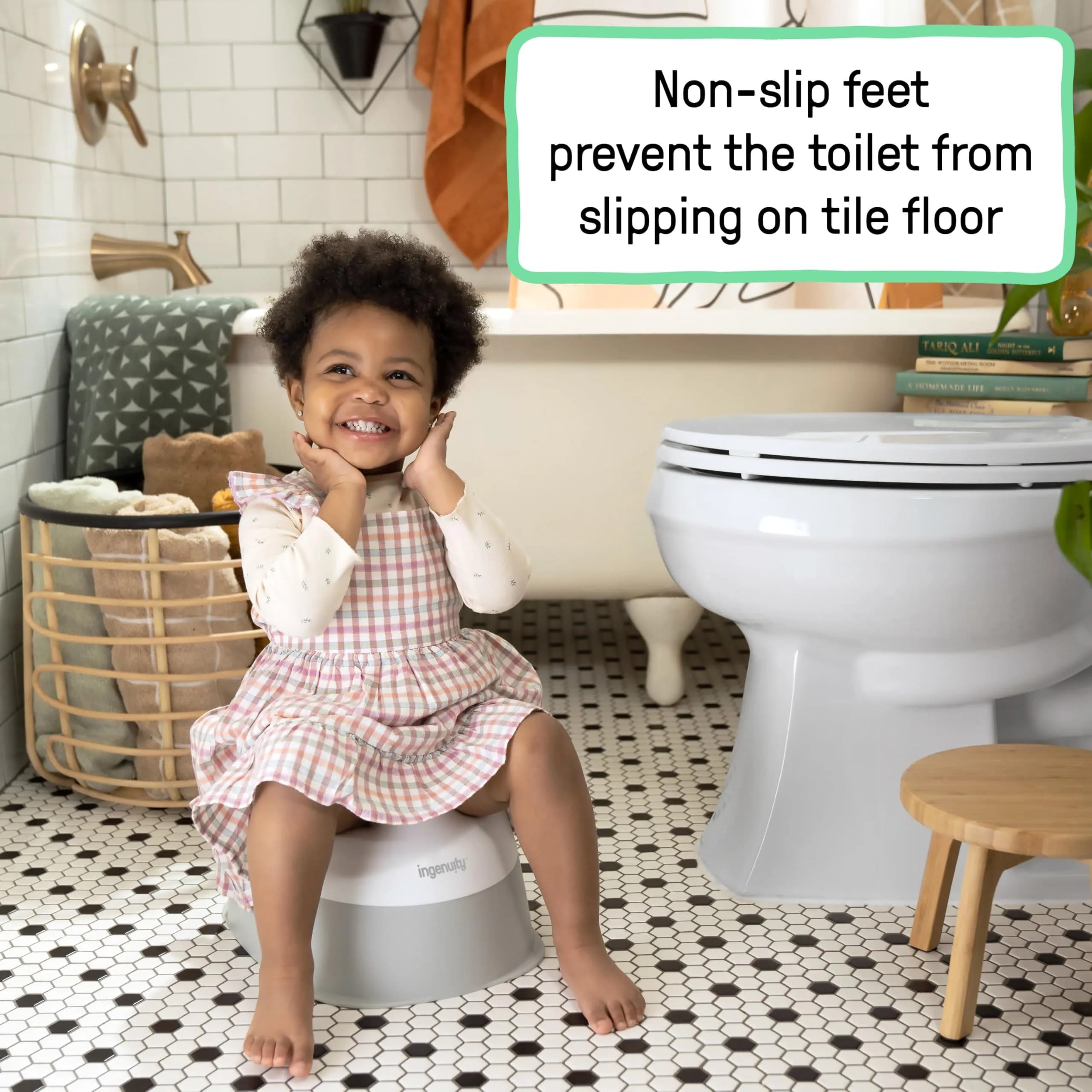 Ingenuity Ready Set Go Potty Training Toilet with Removable Bowl, 0.22 kg (0.49 lb) | Wide Stable Base for Toddlers - view 5