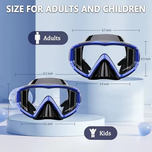 AQUA A DIVE SPORTS Blue Single Lens Diving Mask | 180° Wide View Anti-Fog thumbnail 7