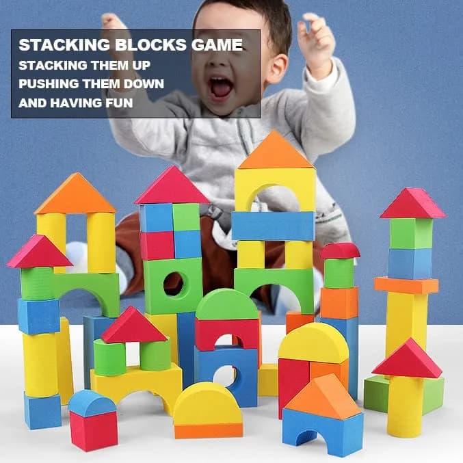 Pairez Toys Foam Building Blocks for Toddlers 2-4, 41PCS EVA Soft Blocks | Non-Toxic & BPA-Free Educational Toy thumbnail 2