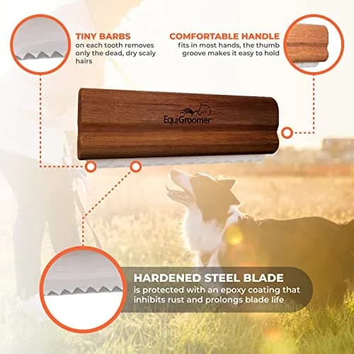 EquiGroomer 5-Inch Undercoat Deshedding Brush for Dogs & Cats, Mahogany | Removes Loose Fur & Undercoat thumbnail 4