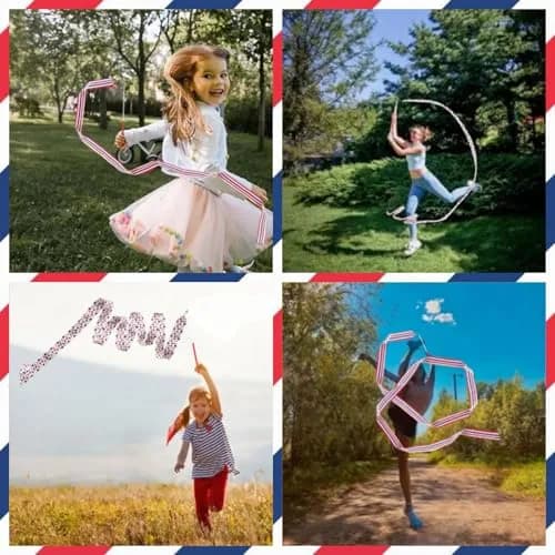 YANMIN 4th of July Party Favors 24pcs Dance Ribbon Wand for Kids 4-12 | Bright, Reusable & Safe for Indoor & Outdoor Celebrations thumbnail 5