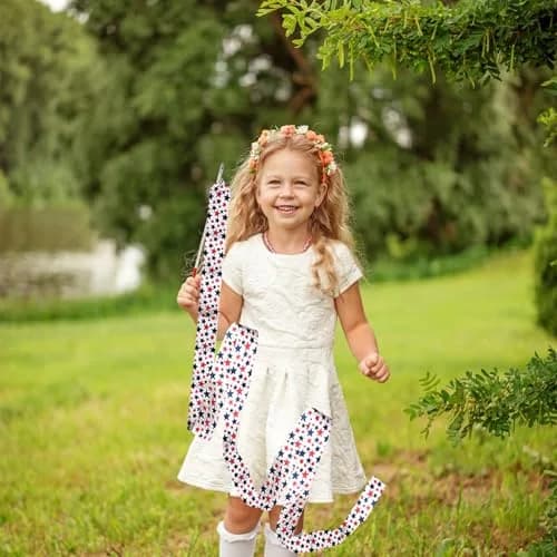 YANMIN 4th of July Party Favors 24pcs Dance Ribbon Wand for Kids 4-12 | Bright, Reusable & Safe for Indoor & Outdoor Celebrations thumbnail 7