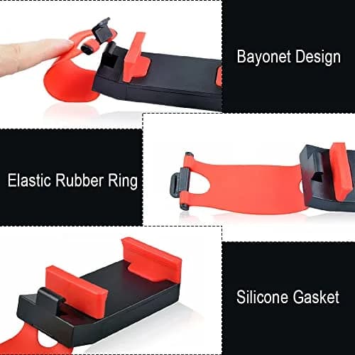 HAOBO Red Steering Wheel Phone Mount | Portable Electronic Device Mount for iPhone & Samsung (8cm x 4cm x 2.5cm) thumbnail 4