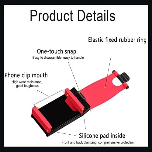 HAOBO Red Steering Wheel Phone Mount | Portable Electronic Device Mount for iPhone & Samsung (8cm x 4cm x 2.5cm) thumbnail 3