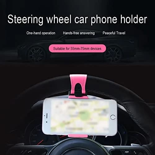 HAOBO Pink Steering Wheel Phone Mount | Portable Electronic Device Mount for iPhone & Samsung thumbnail 7