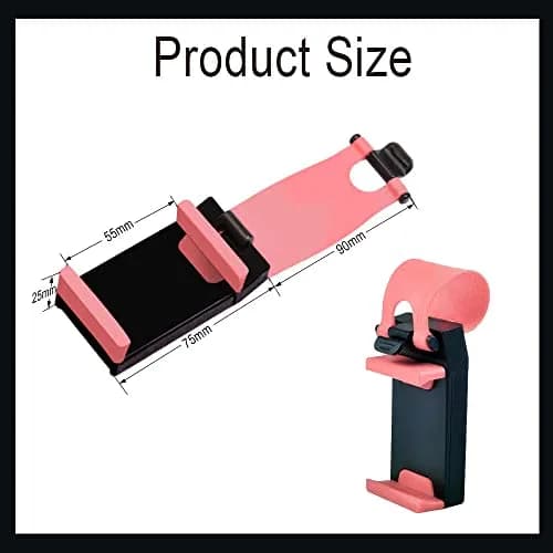 HAOBO Pink Steering Wheel Phone Mount | Portable Electronic Device Mount for iPhone & Samsung thumbnail 2
