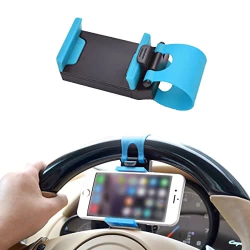 HAOBO Blue Steering Wheel Phone Mount | Fits Phones 55-75mm Wide thumbnail 1