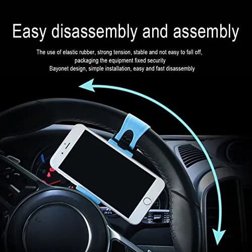HAOBO Blue Steering Wheel Phone Mount | Fits Phones 55-75mm Wide thumbnail 5