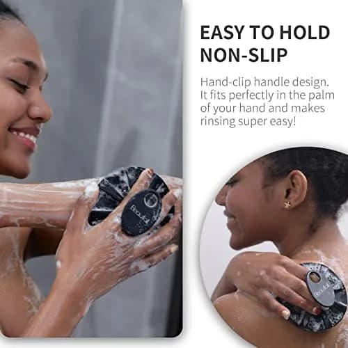 BEAUTAIL Silicone Body Scrubber Gentle Exfoliating Shower Brush for Body Black 1 Pc thumbnail 4