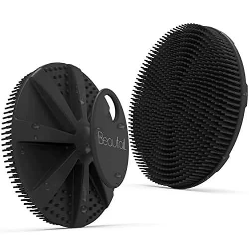 BEAUTAIL Silicone Body Scrubber Gentle Exfoliating Shower Brush for Body Black 1 Pc thumbnail 1