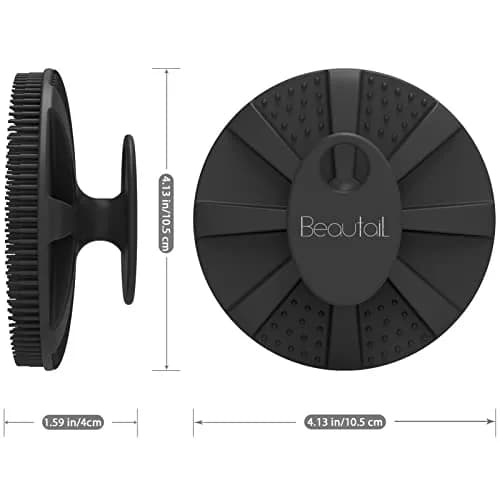 BEAUTAIL Silicone Body Scrubber Gentle Exfoliating Shower Brush for Body Black 1 Pc thumbnail 7