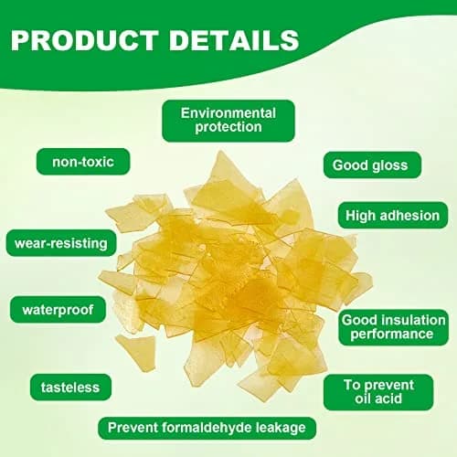 Weewooday Blonde Shellac Flakes 300g (11 oz) | Natural Resin Finish for Woodworking & Restoration thumbnail 3