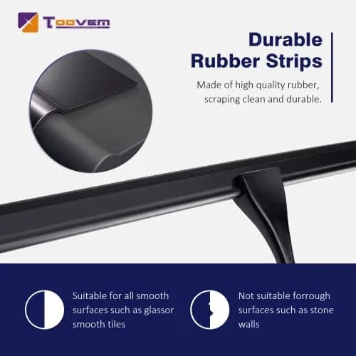 TOOVEM 14'' Shower Squeegee for Glass Doors & Windows | Stainless Steel Bathroom Tool thumbnail 3