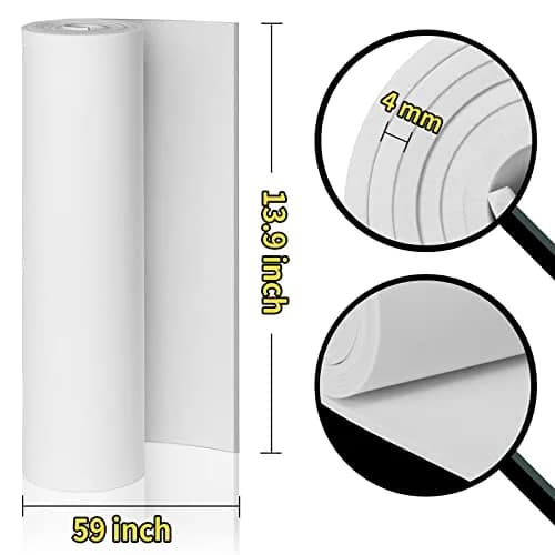 MEARCOOH White EVA Foam Roll 4mm Thick (150cm x 35.5cm) | High Density 86kg/m³ Cosplay Craft Foam thumbnail 2