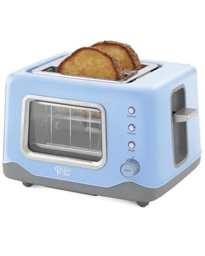 Rise by Dash Clear View 2-Slice Toaster | Blue Sky, 2 Slice, 1100W, Plastic thumbnail 1