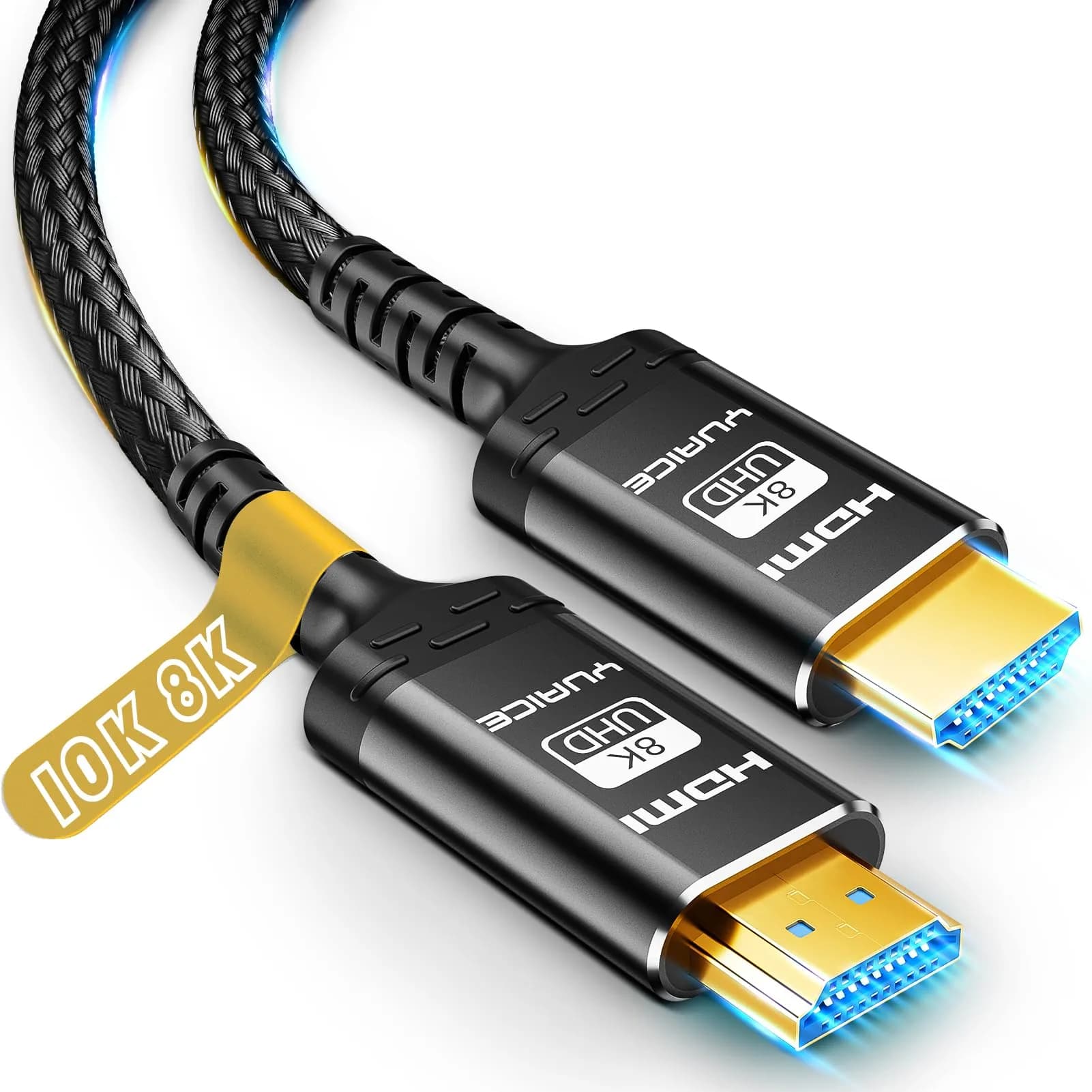 Yuaice 10K 8K 4K HDMI 2.1 Cable 10FT/3M | Ultra High Speed 48Gbps Braided Cord with 8K@60Hz & 4K@120Hz