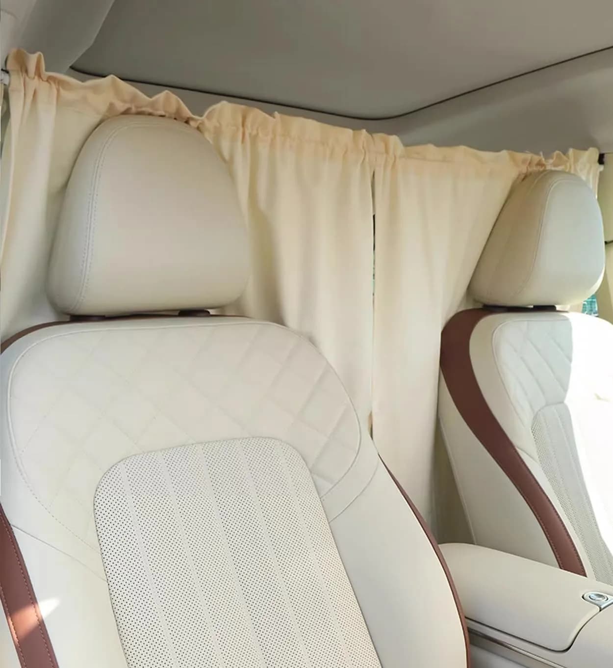 MEEWOO Car Divider Privacy Curtain, Blackout Suede Sun Shade Cover, Large Beige | Creates First-Class Car Space - main product image
