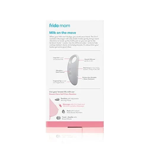Frida Mom 2-in-1 Lactation Massager with Heat & Vibration, White (Pack of 2) | USB Rechargeable for Clogged Milk Ducts thumbnail 4