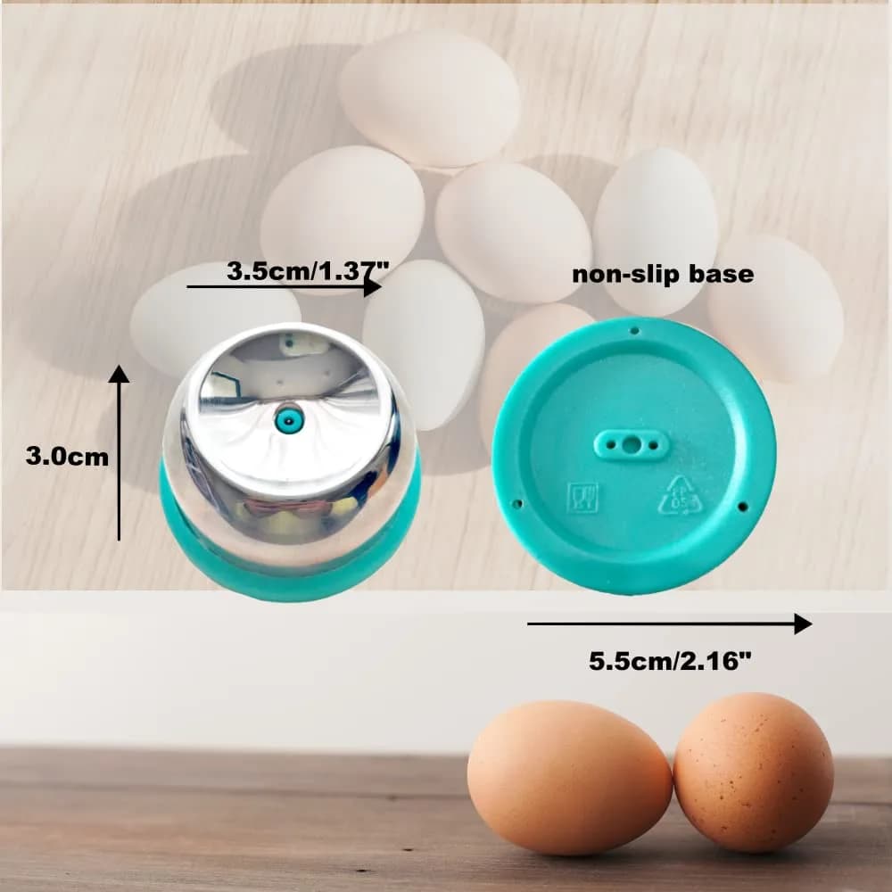 jawbush Stainless Steel Egg Piercer 2 Pack | Heavy Duty Egg Hole Puncher for Hard Boiled Eggs with Retractable Pin & Non-Slip Base thumbnail 5