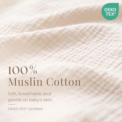 Konssy Muslin Nursing Cover Up for Breastfeeding with Rigid Hoop - Summer Wheat | 100% Cotton, Breathable, Multi-functional thumbnail 3