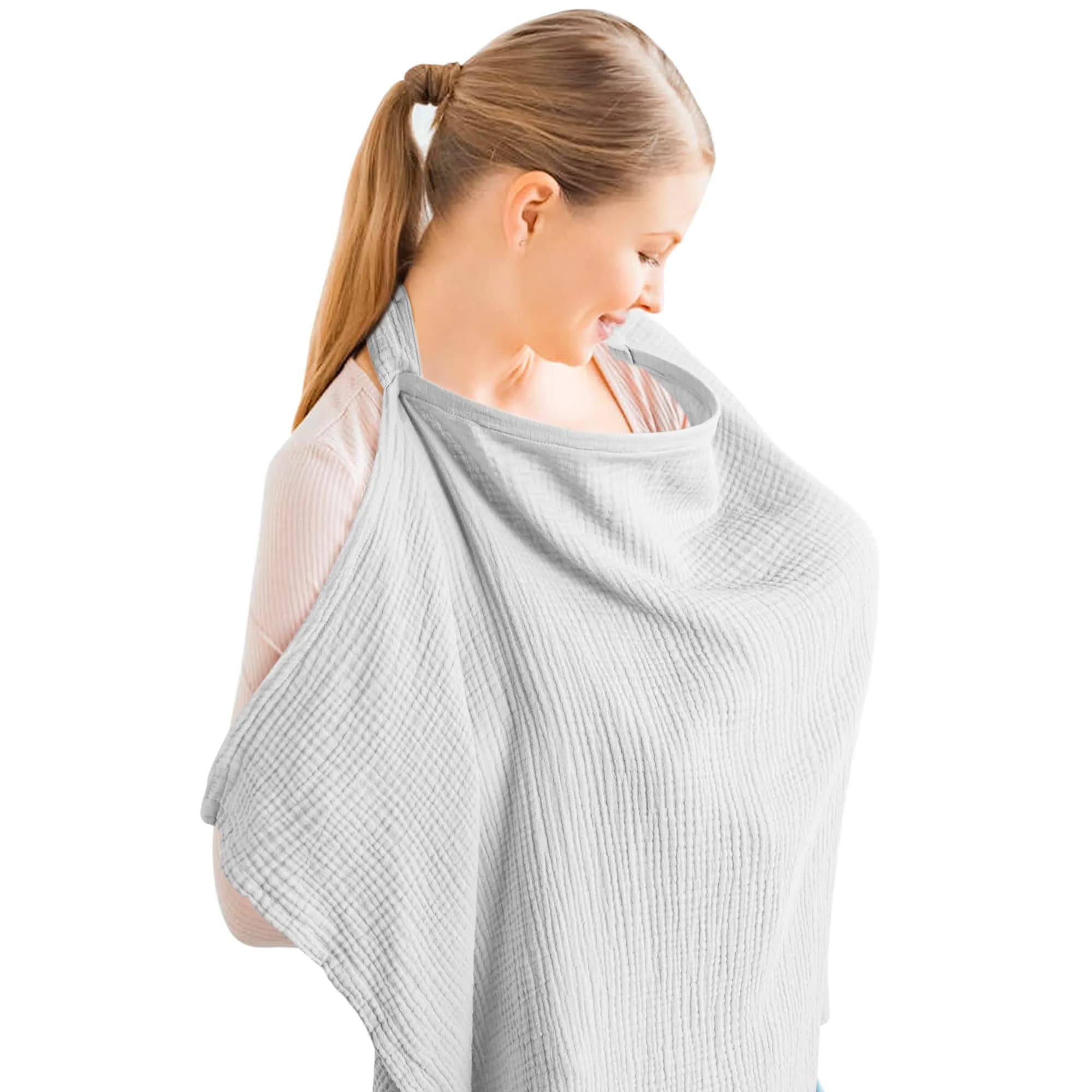 Konssy Muslin Nursing Cover Up Grey | 100% Cotton, Breathable, Multi-Use - main product image