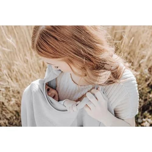 Konssy Muslin Nursing Cover Up Grey | 100% Cotton, Breathable, Multi-Use thumbnail 4