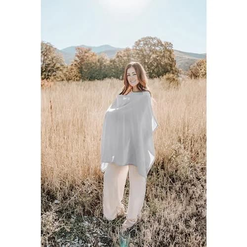 Konssy Muslin Nursing Cover Up Grey | 100% Cotton, Breathable, Multi-Use thumbnail 7