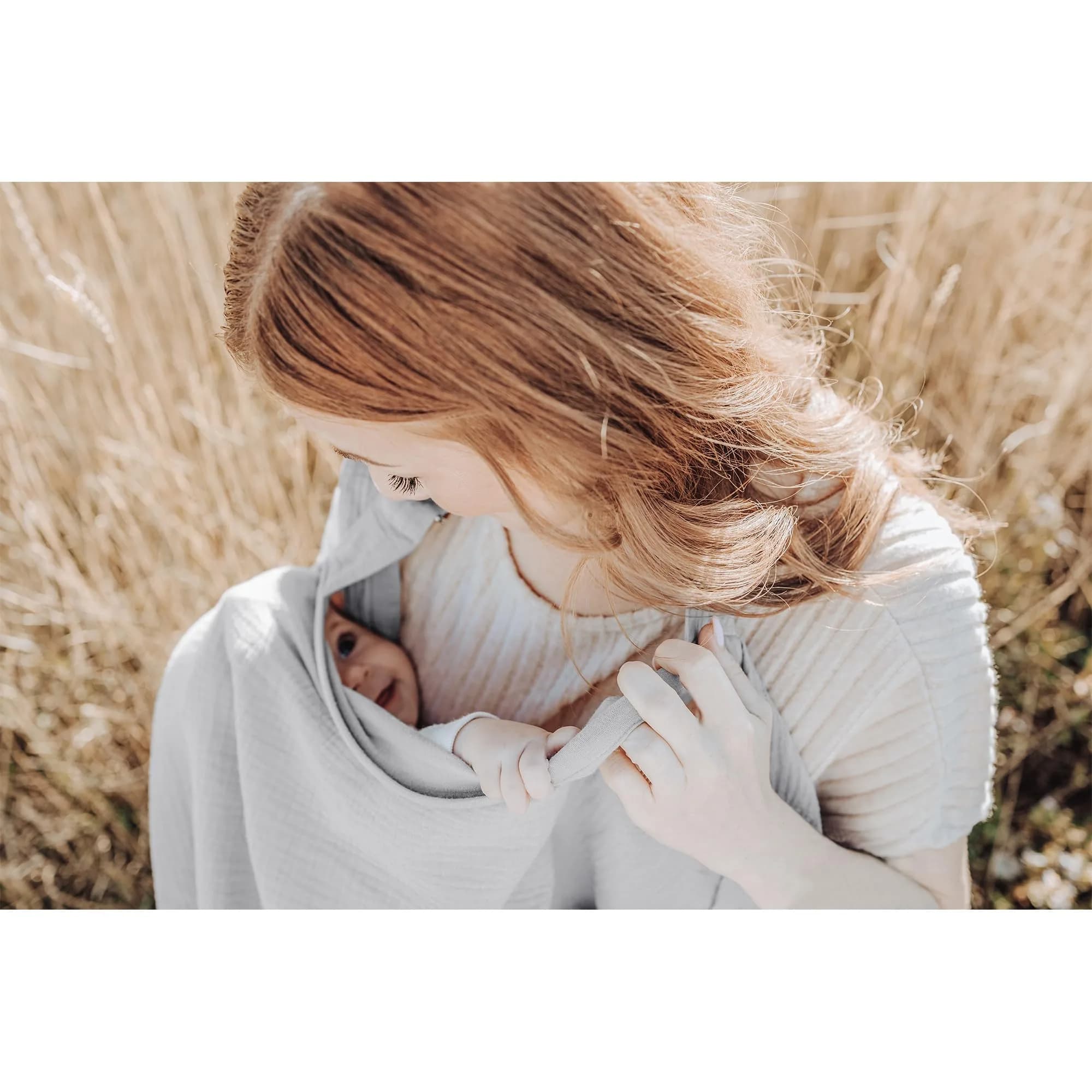 Konssy Muslin Nursing Cover Up Grey | 100% Cotton, Breathable, Multi-Use - view 4