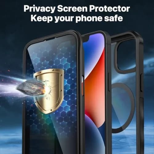 CENHUFO Privacy Case for iPhone 14/13 (6.1") with Built-in Screen & Camera Protector | Full Body Shockproof Magsafe Compatible thumbnail 8