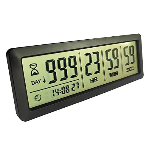 MOSTRUST Digital Countdown Days Timer, Black | Large LCD Screen, 999 Days Support, Easy Setup thumbnail 1