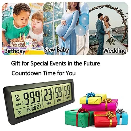 MOSTRUST Digital Countdown Days Timer, Black | Large LCD Screen, 999 Days Support, Easy Setup thumbnail 5