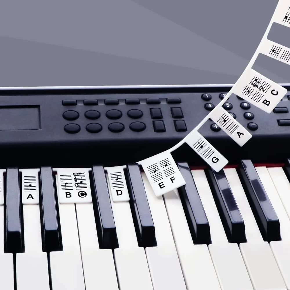 GICUNK Piano Keyboard Stickers for 88 Keys | Removable Silicone Note Labels for Beginners