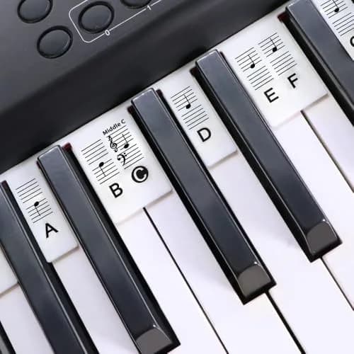 GICUNK Piano Keyboard Stickers for 88 Keys | Removable Silicone Note Labels for Beginners thumbnail 4
