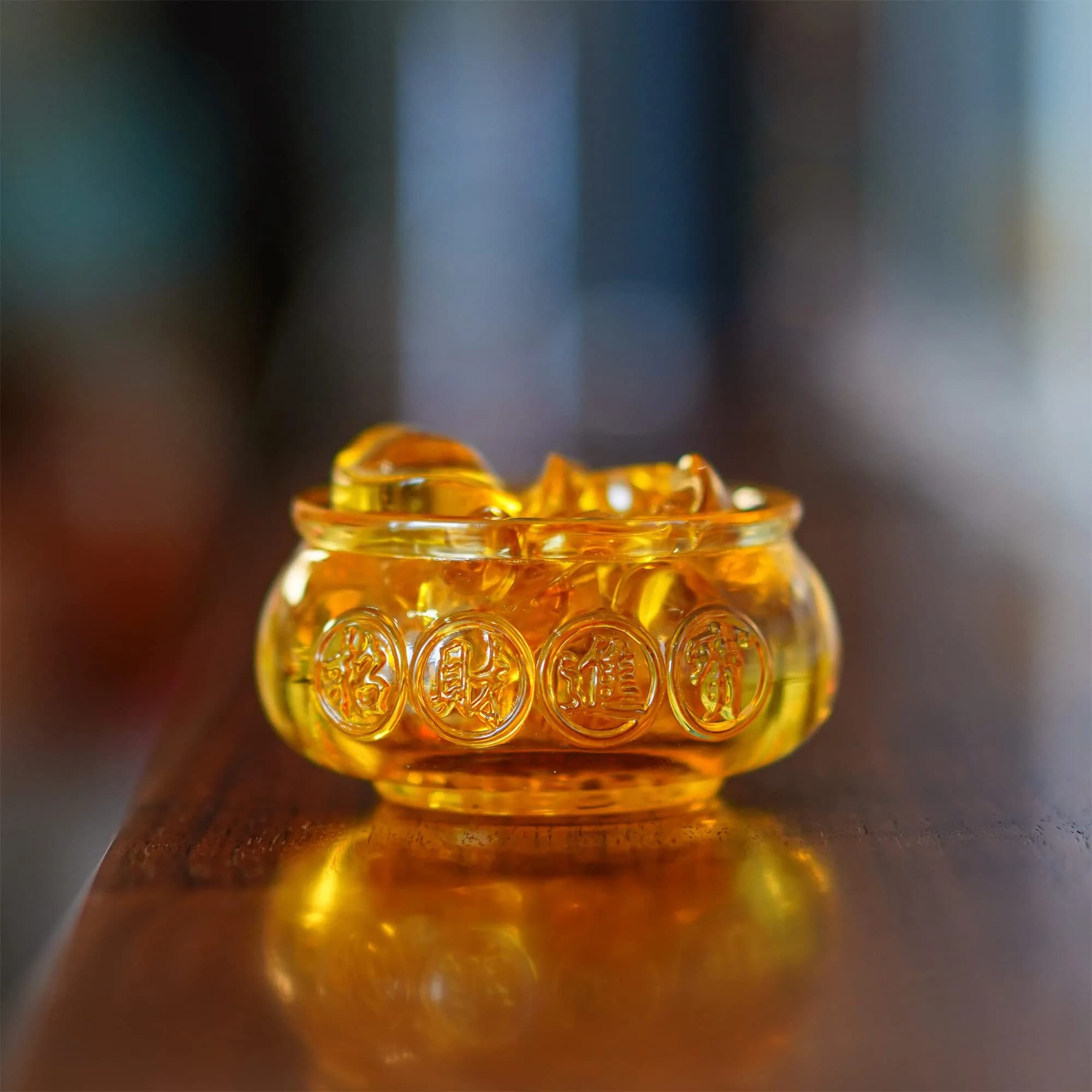 YU FENG Crystal Wealth Bowl with 41 Gold Ingots | Decorative Accent Piece for Prosperity - view 5
