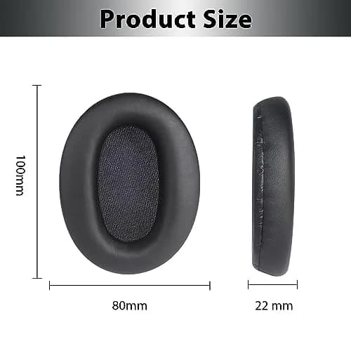 Adhiper Black Replacement Ear Pads for Sony WH-CH720N, WH-CH710N Headphones | Soft Protein Leather & Memory Foam thumbnail 4