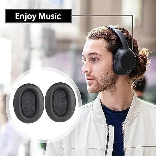 Adhiper Black Replacement Ear Pads for Sony WH-CH720N, WH-CH710N Headphones | Soft Protein Leather & Memory Foam thumbnail 6
