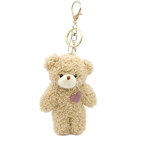 Zitokin Bear Plush Keychain Toys for Kids with Purple Heart 5" Inch Stuffed Teddy Plushie Backpack Purse Pendant Gift for Girls thumbnail 1